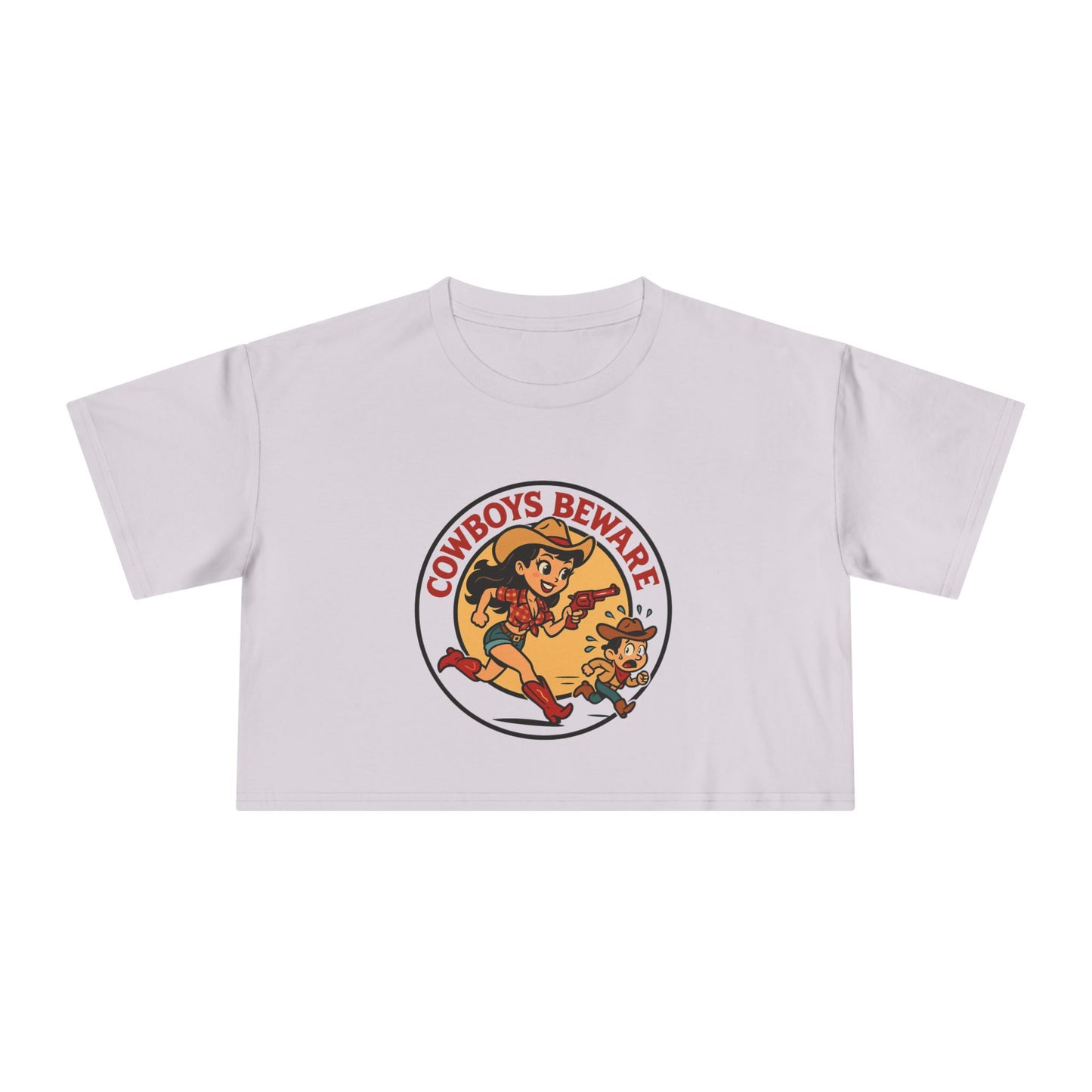 Cowboys Beware Crop Tee.