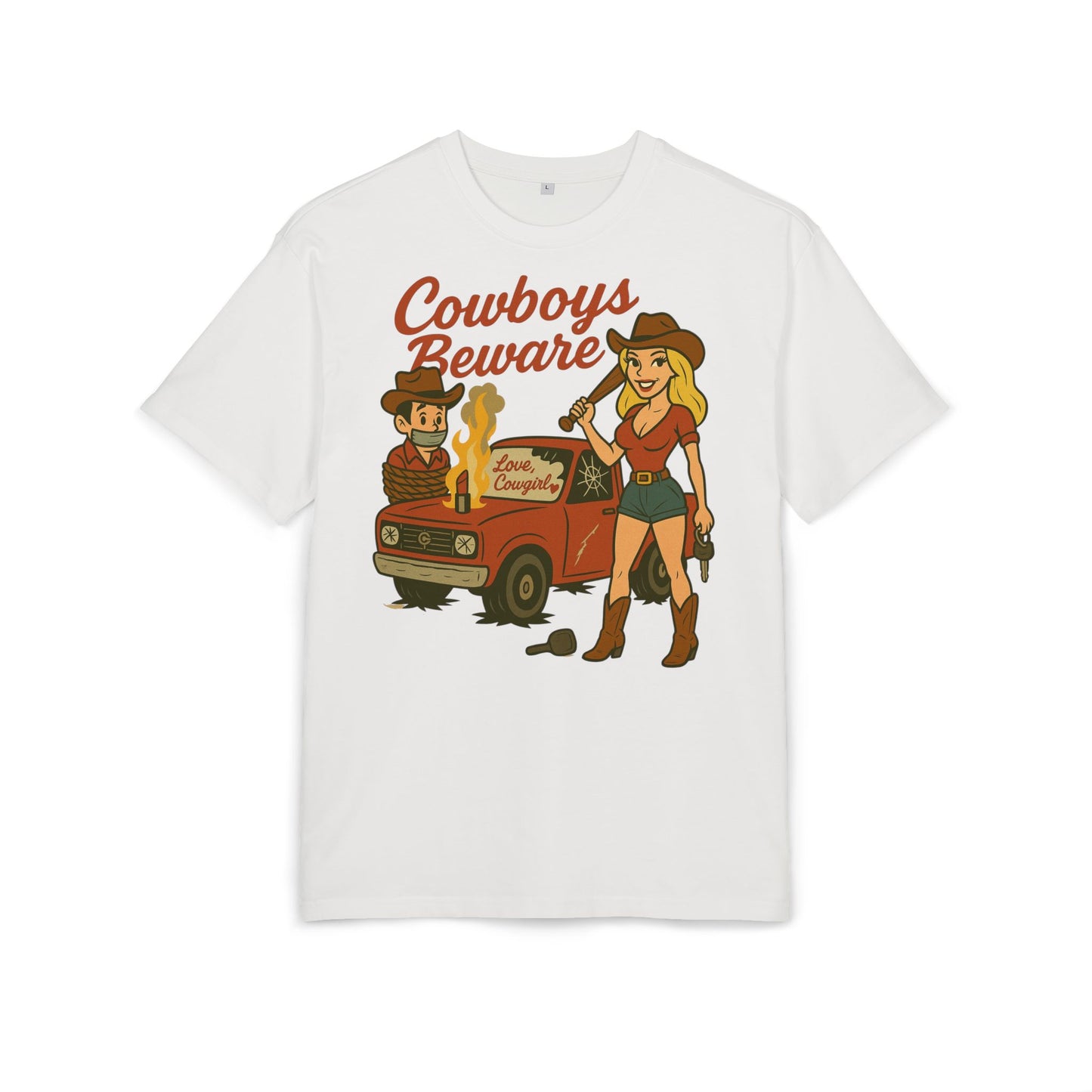 Cowboys Beware Oversize Tee.