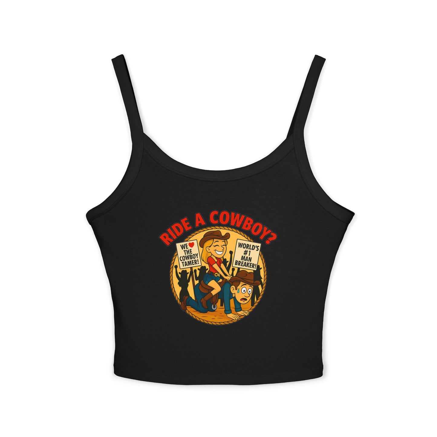 Ride a Cowboy Spaghetti Strap Tank.