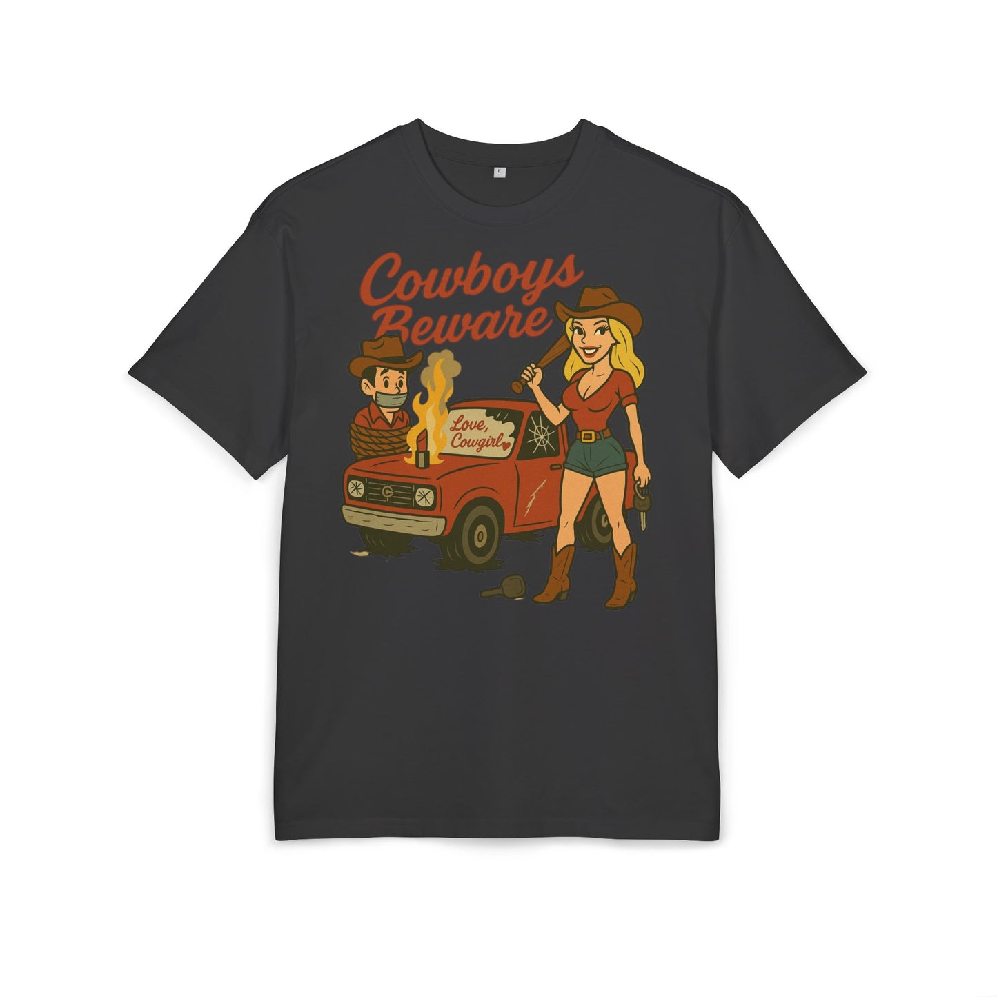 Cowboys Beware Oversize Tee.