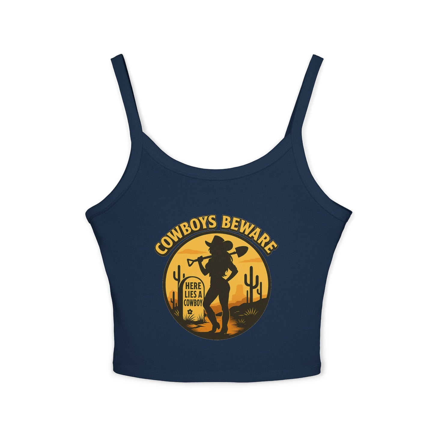 Cowboys Beware (Gravesite) Spaghetti Strap Tank.