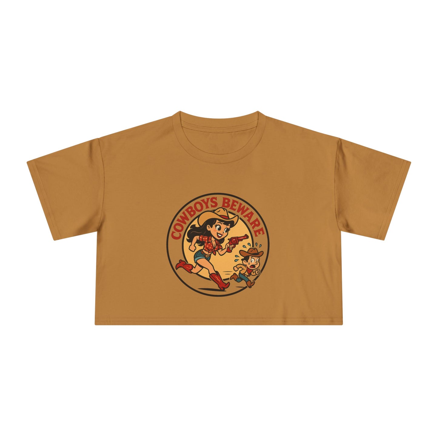 Cowboys Beware Crop Tee.