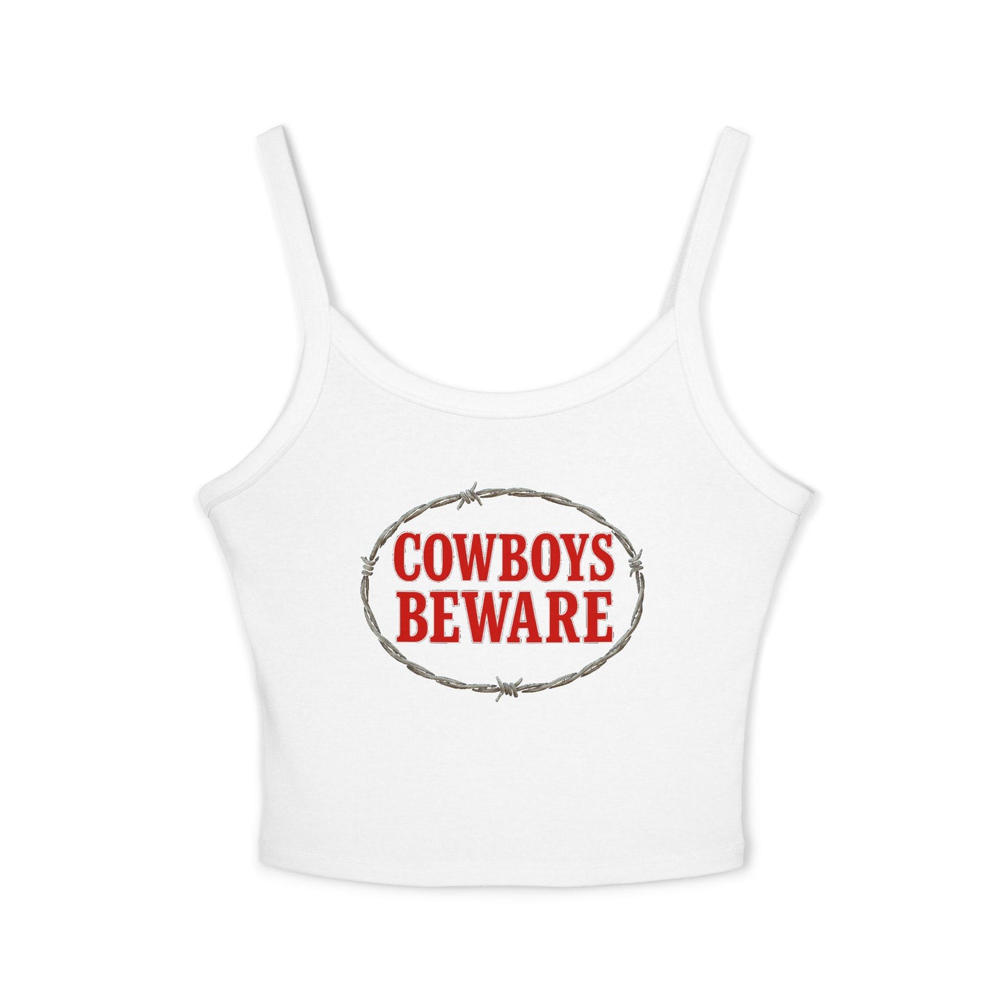 Cowboys Beware Spaghetti Strap Tank.