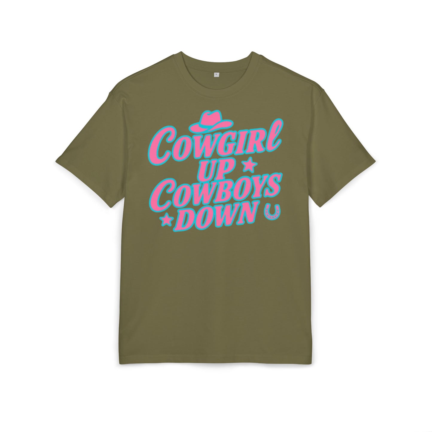 Cowgirl Up Cowboys Down Oversize Tee.