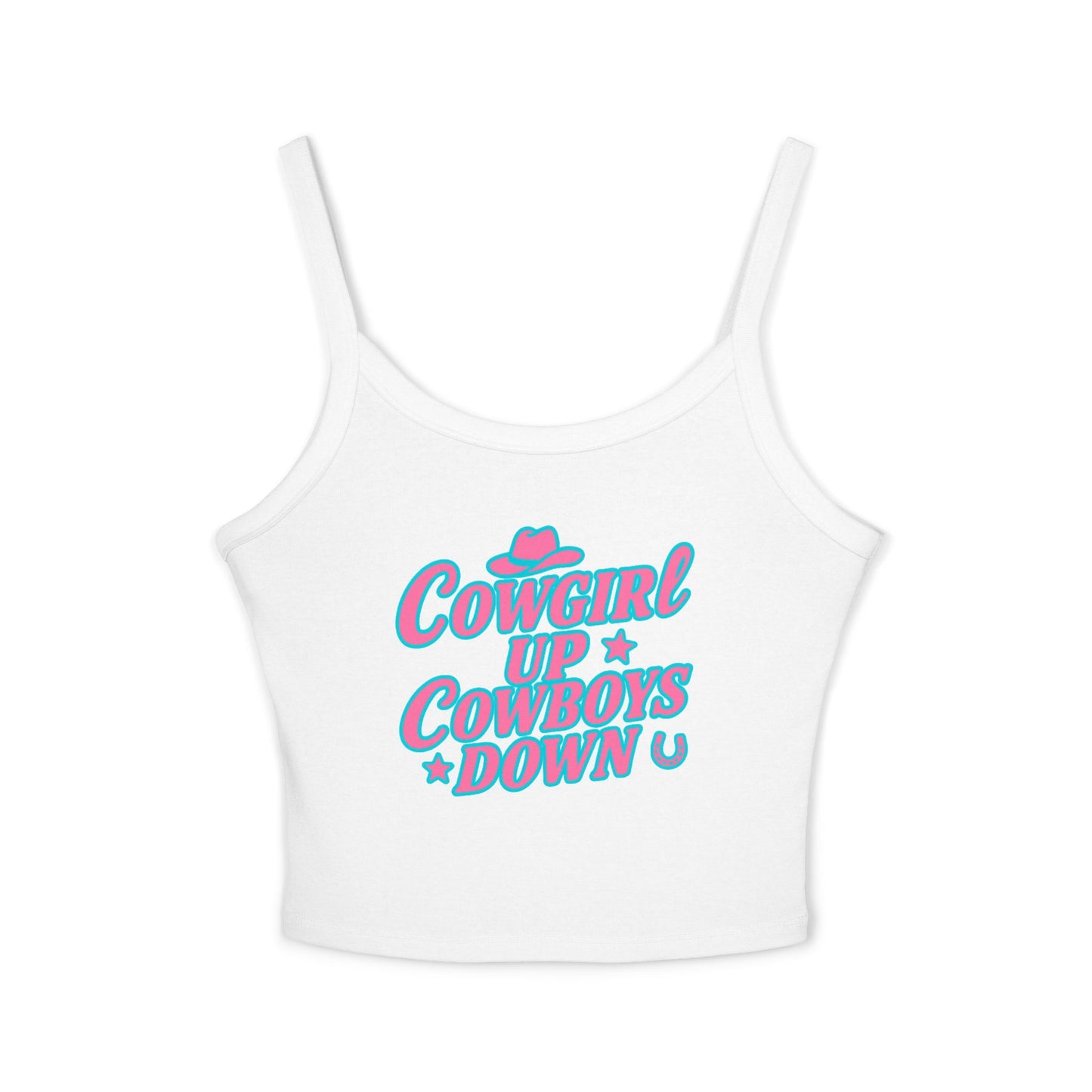 Cowgirl Up Cowboys Down Spaghetti Strap Tank.