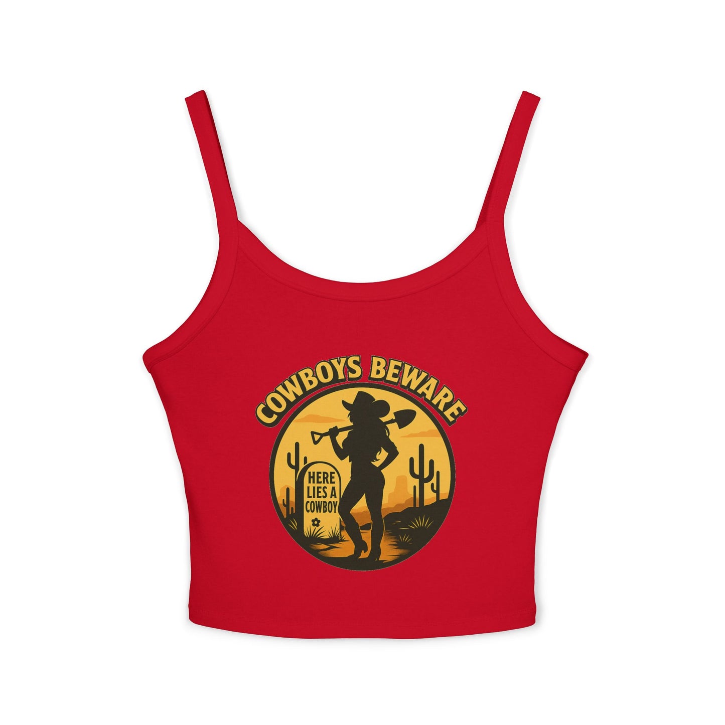Cowboys Beware (Gravesite) Spaghetti Strap Tank.
