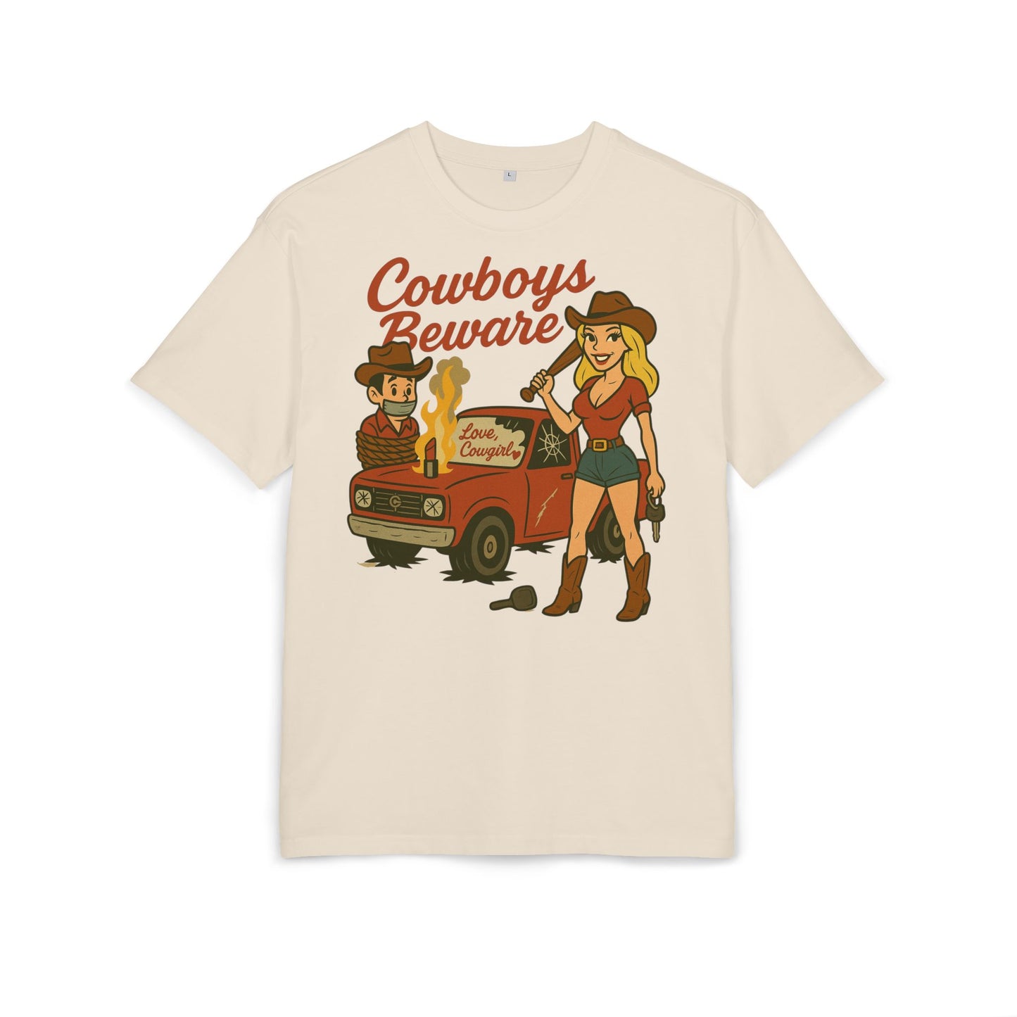 Cowboys Beware Oversize Tee.