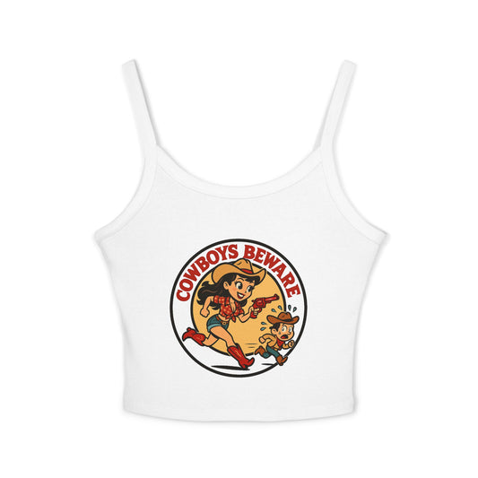 Cowboys Beware Spaghetti Strap Tank.
