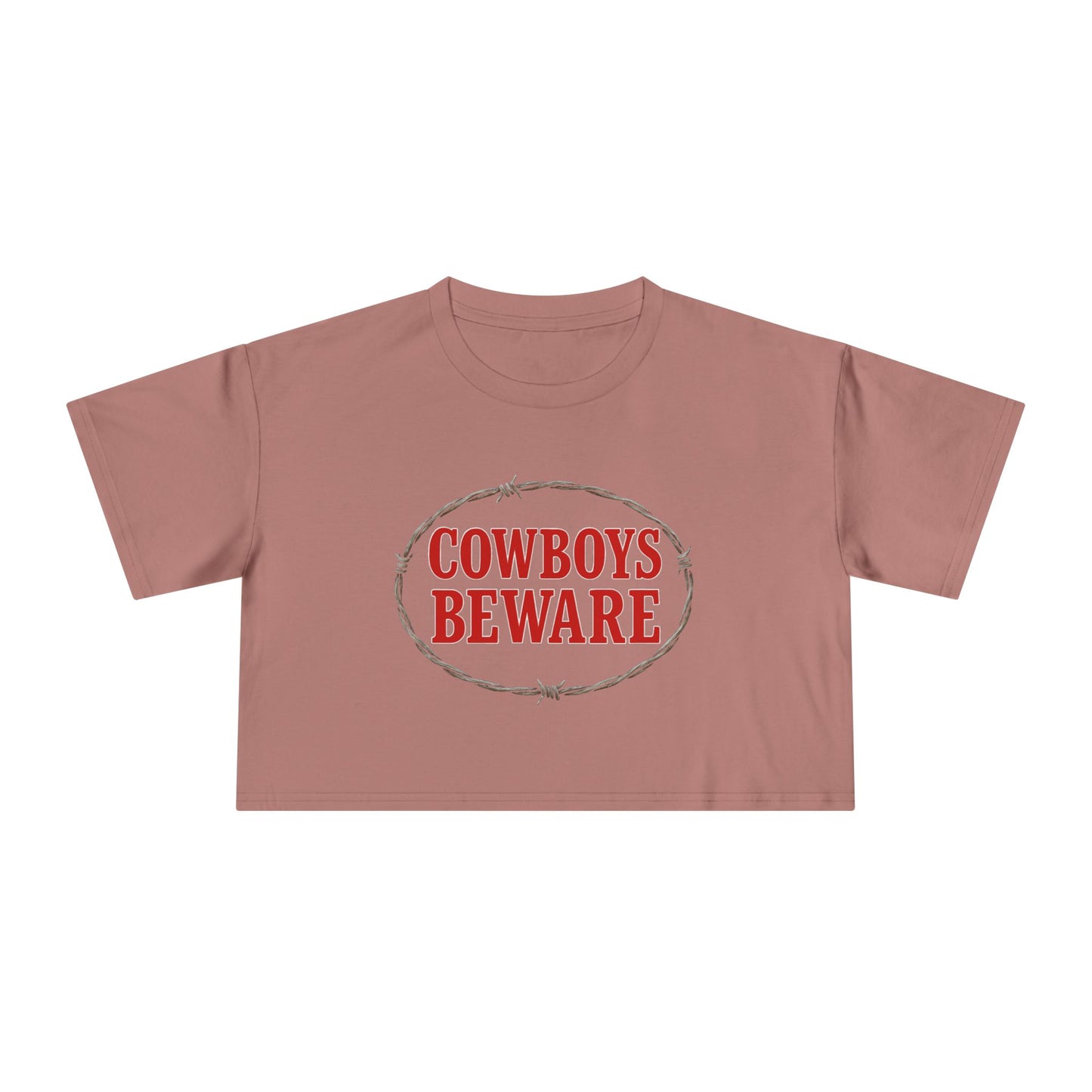 Cowboys Beware Crop Tee.