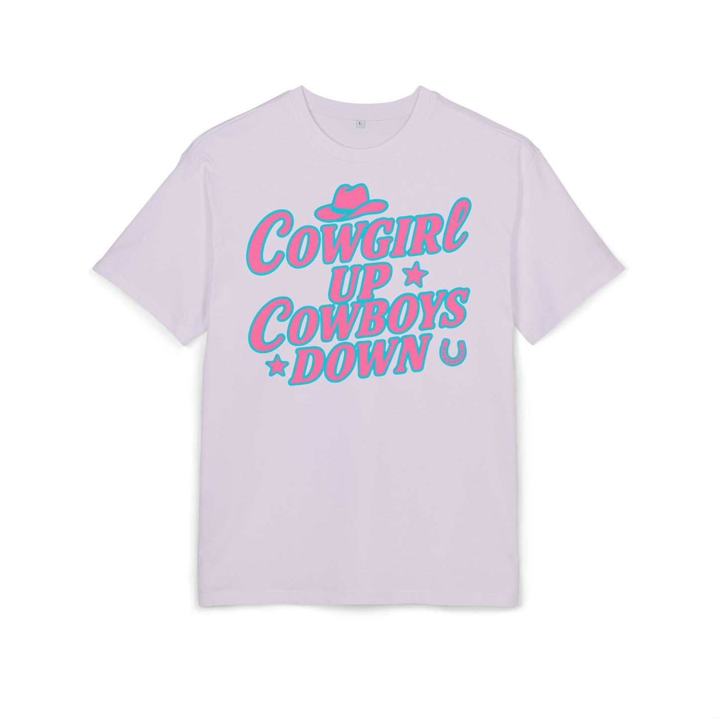 Cowgirl Up Cowboys Down Oversize Tee.