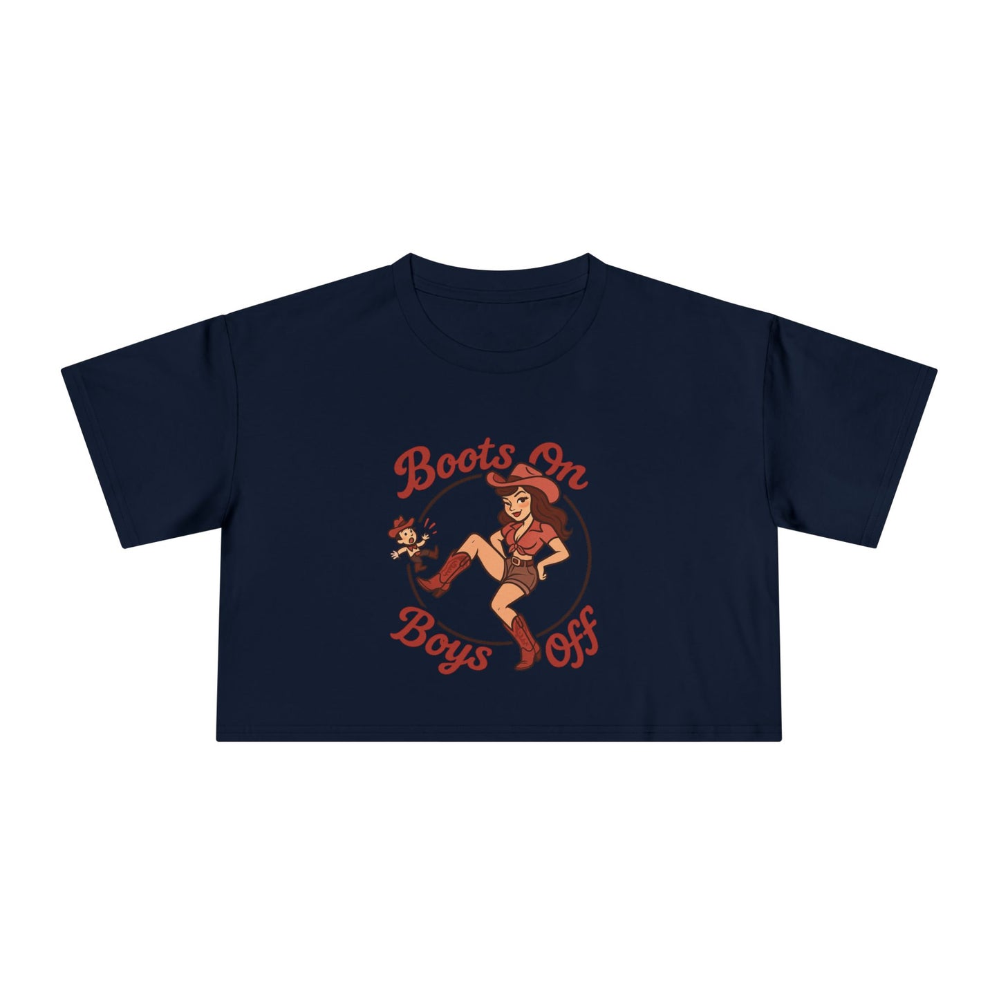 Boots On Boys Off Women's Crop Tee.