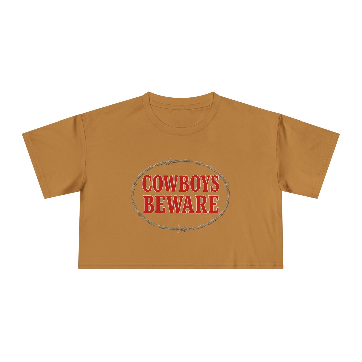 Cowboys Beware Crop Tee.
