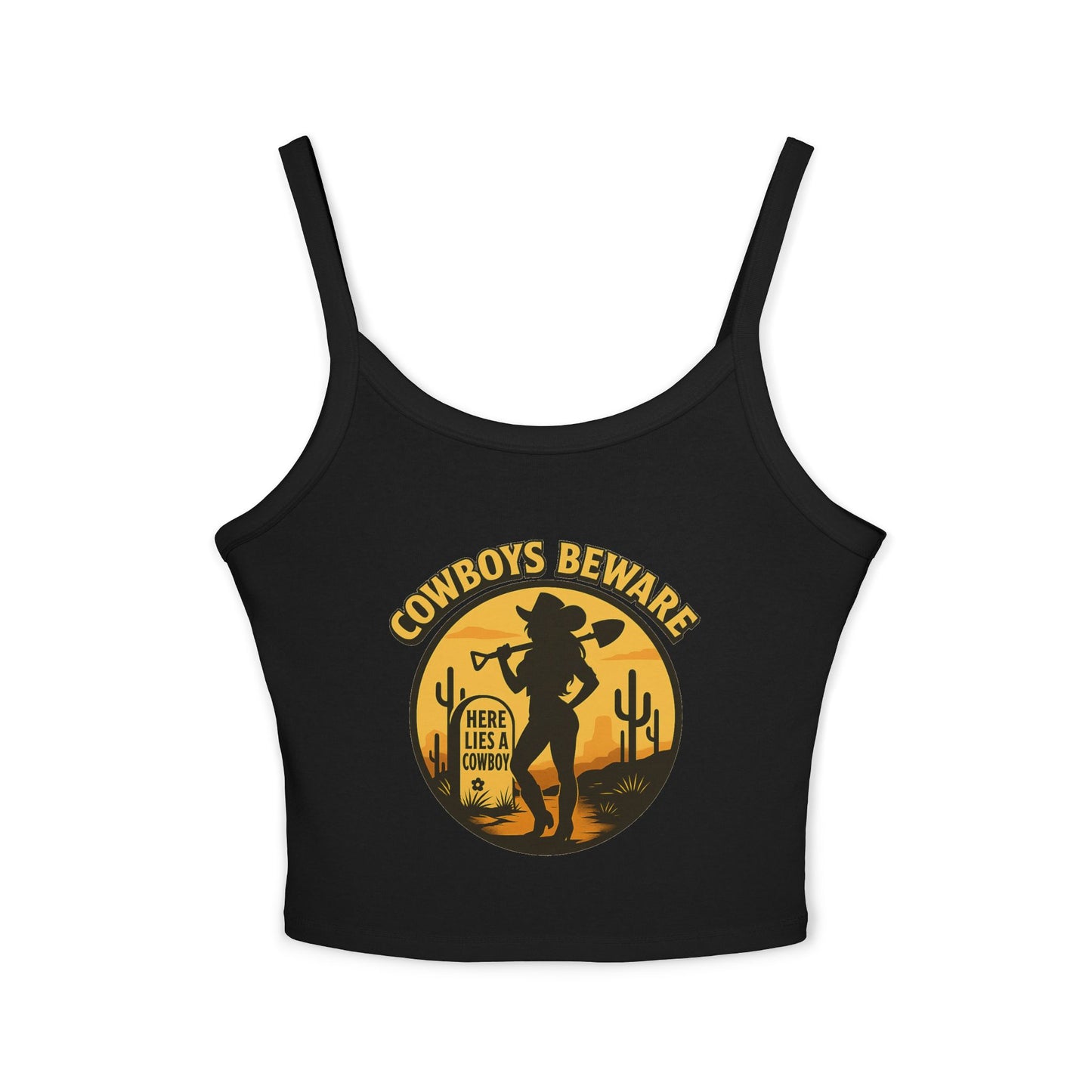 Cowboys Beware (Gravesite) Spaghetti Strap Tank.