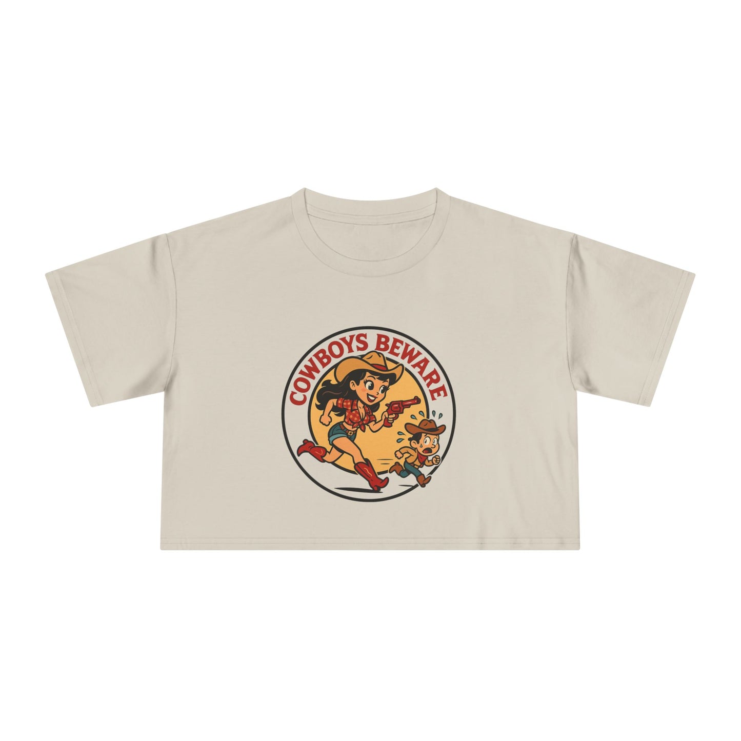 Cowboys Beware Crop Tee.