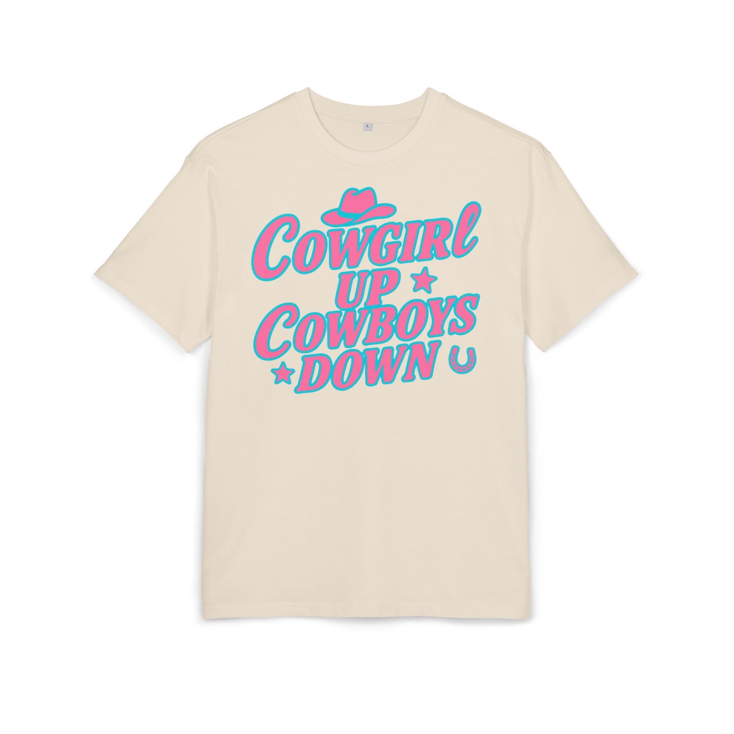 Cowgirl Up Cowboys Down Oversize Tee.