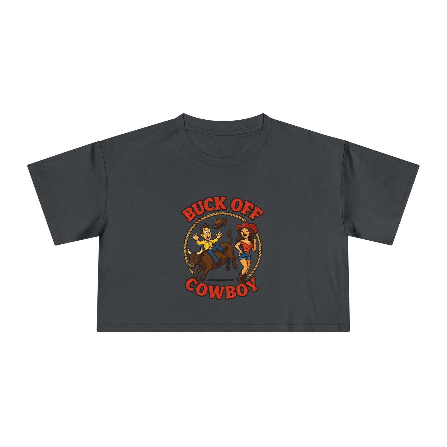 Buck Off Cowboy Crop Tee