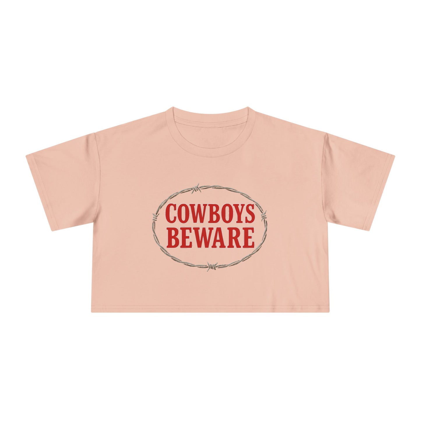 Cowboys Beware Crop Tee.