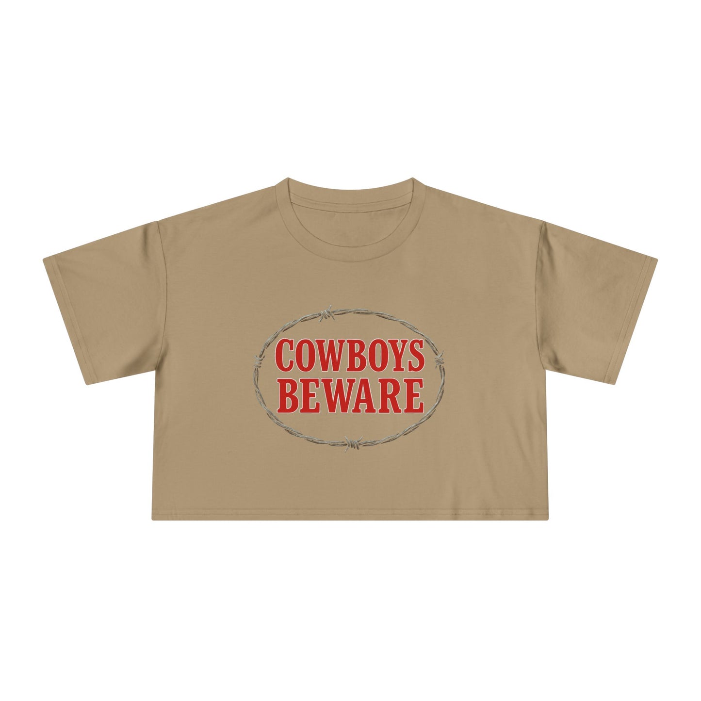 Cowboys Beware Crop Tee.