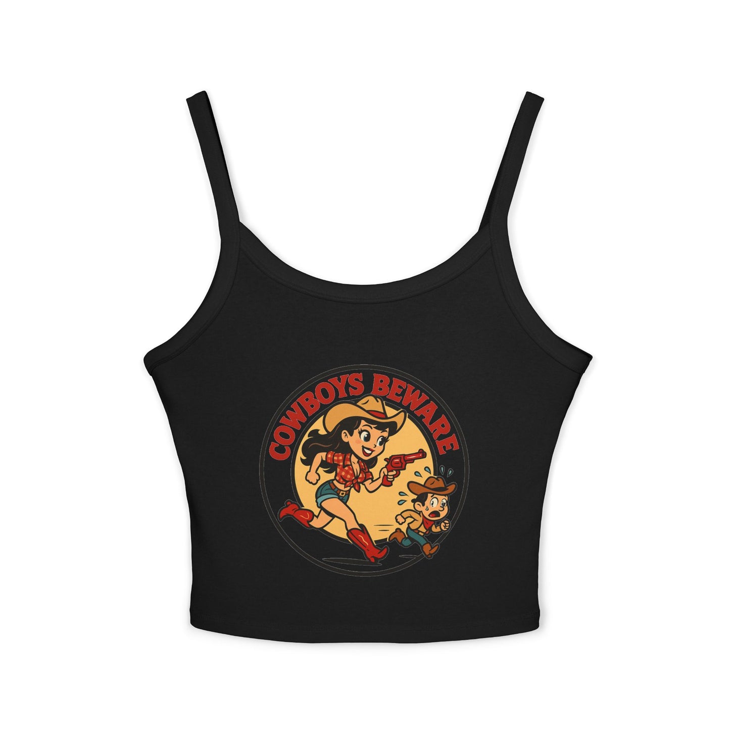 Cowboys Beware Spaghetti Strap Tank.