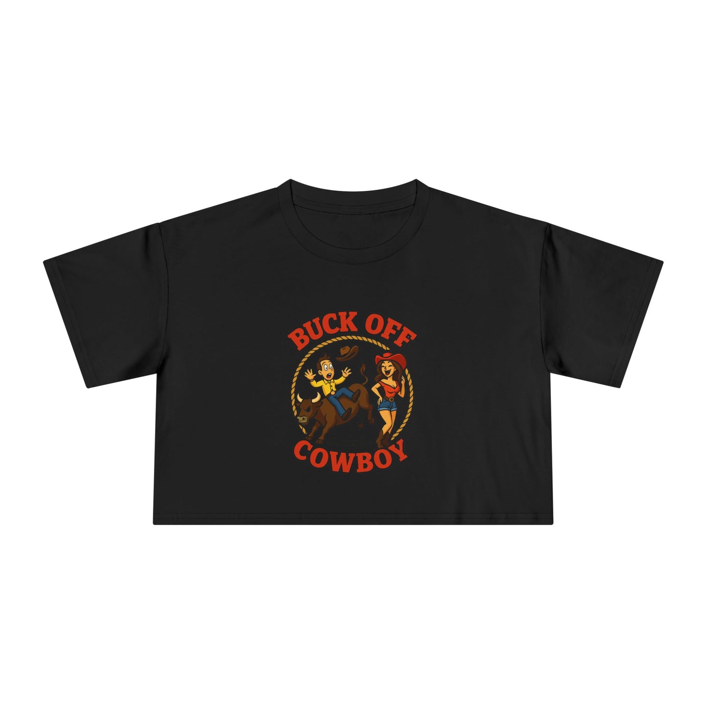 Buck Off Cowboy Crop Tee