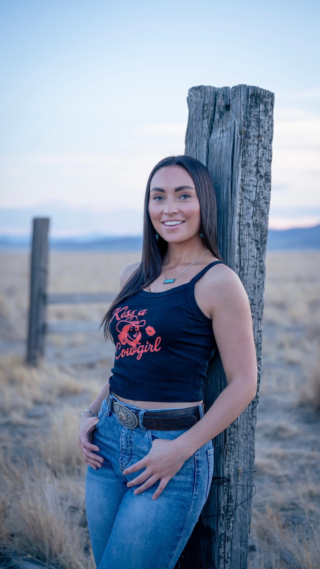 Kiss a Cowgirl Spaghetti Strap Tank.