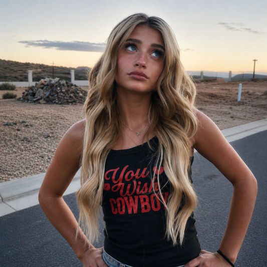 You Wish Cowboy Spaghetti Strap Tank.