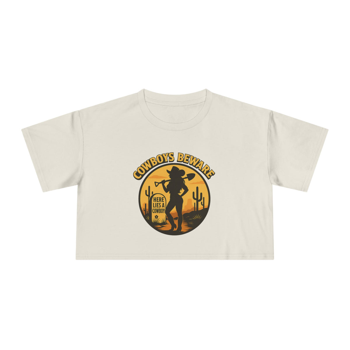 Cowboys Beware Crop Tee.