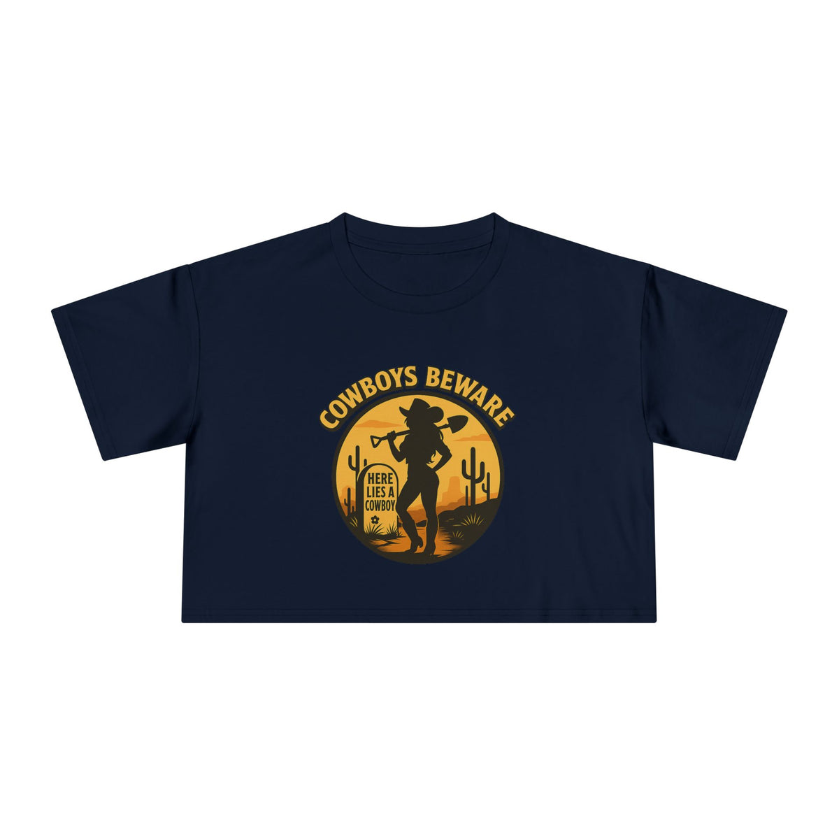 Cowboys Beware Crop Tee.