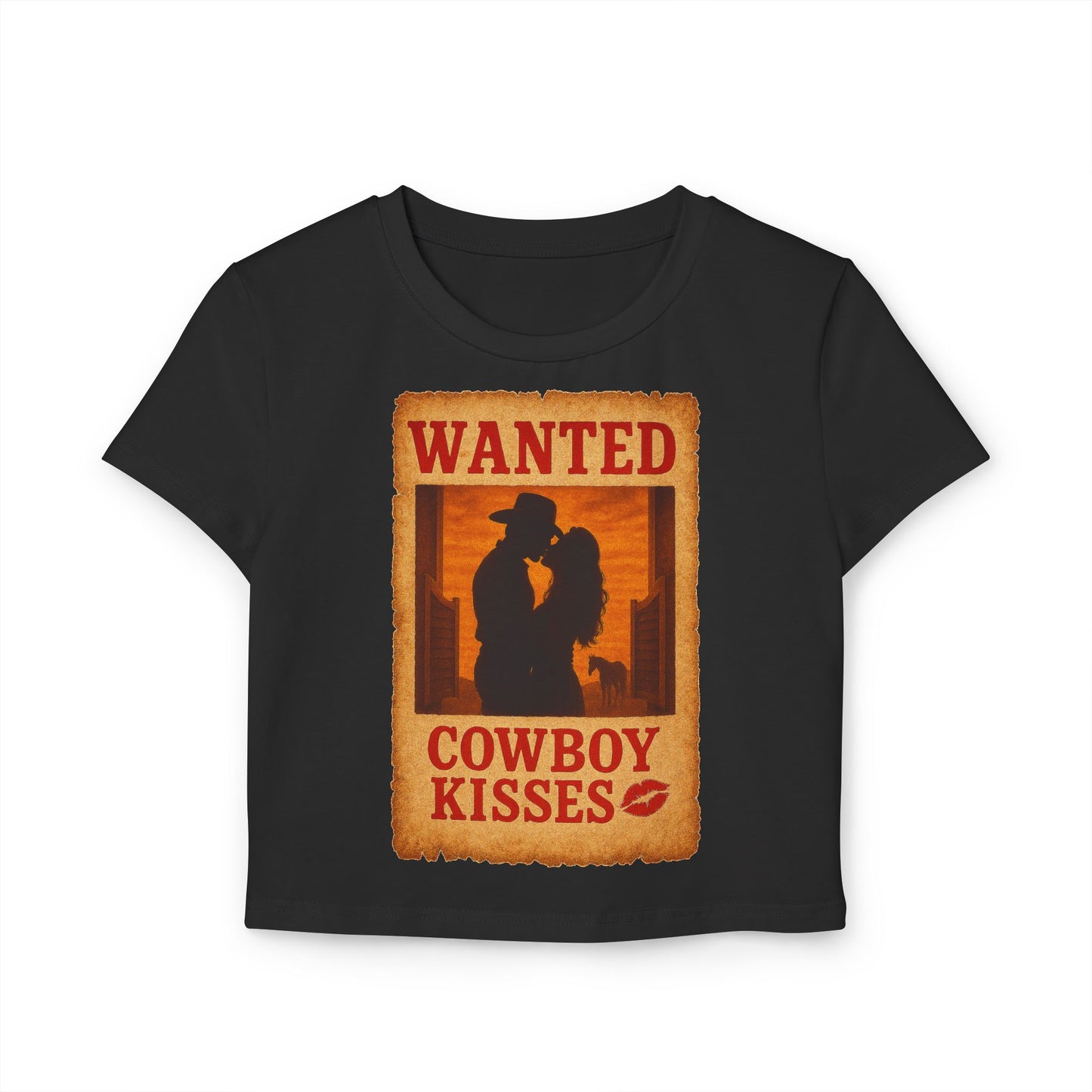 WANTED Cowboy Kisses Baby Tee.