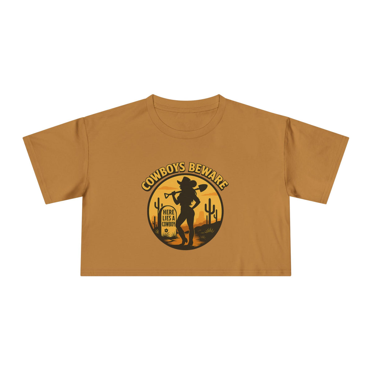 Cowboys Beware Crop Tee.