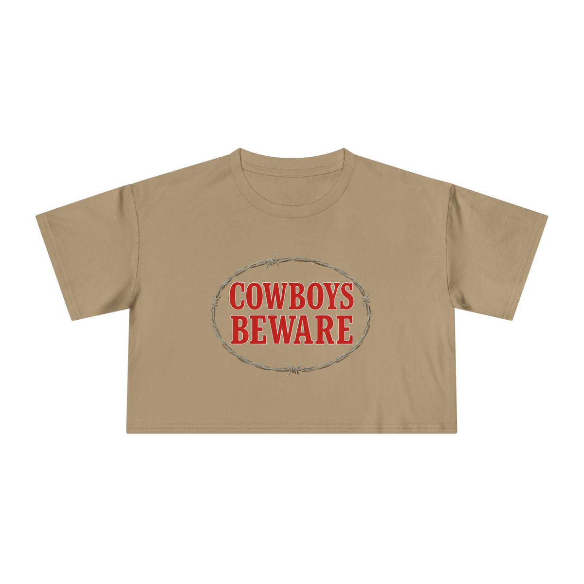 Cowboys Beware Crop Tee.