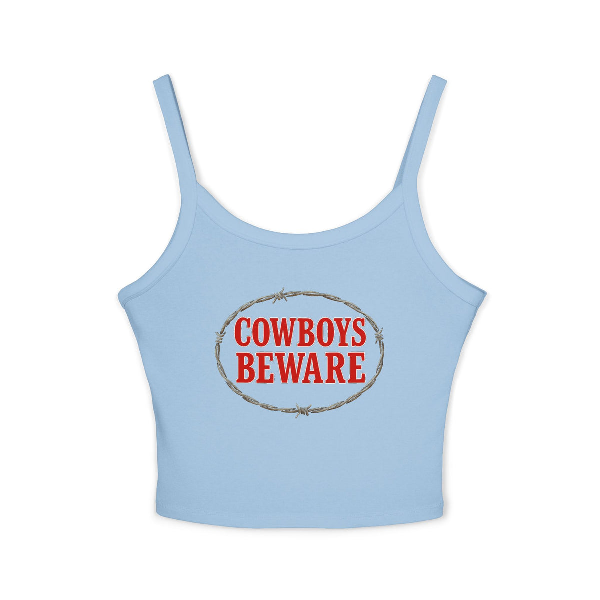 Cowboys Beware Spaghetti Strap Tank.