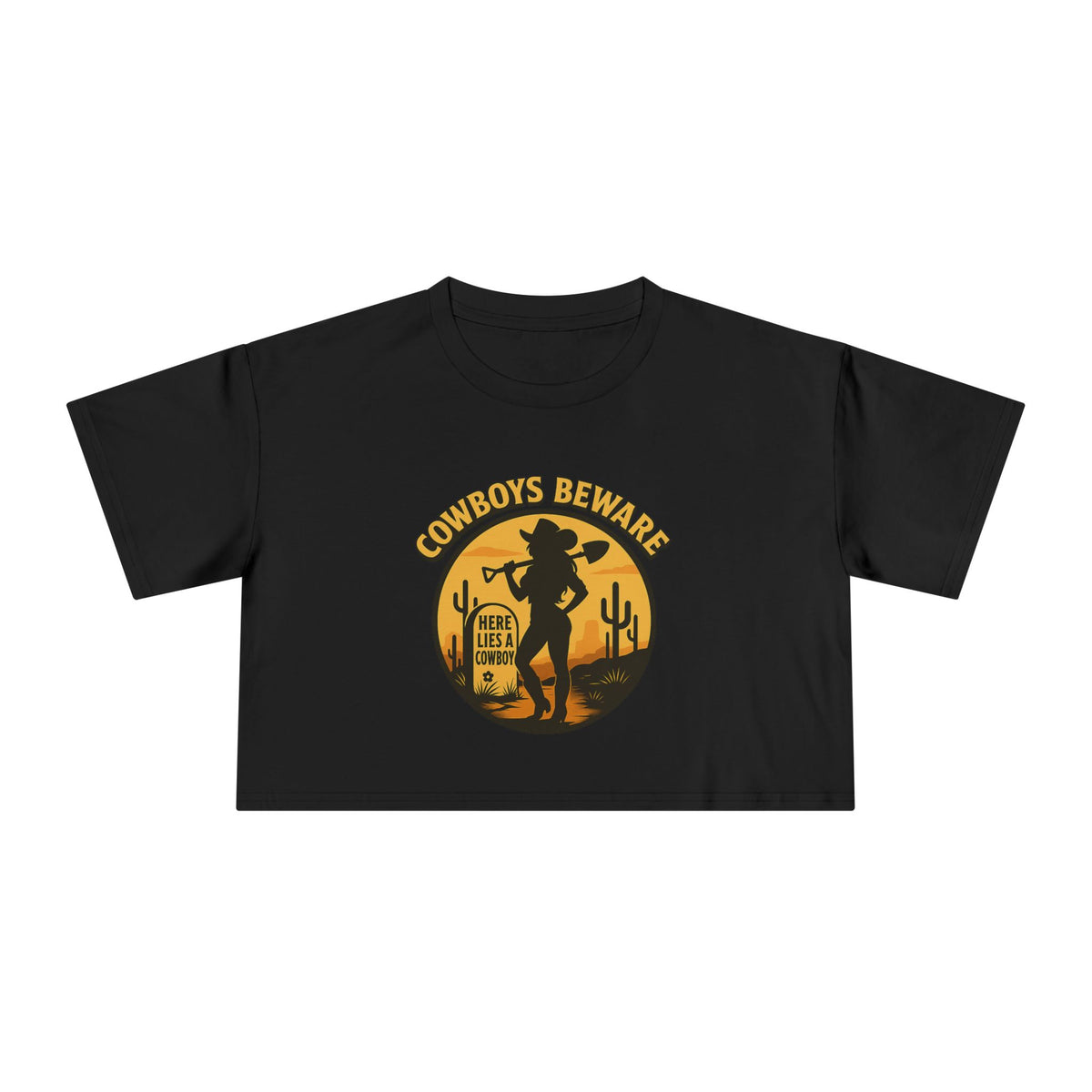 Cowboys Beware Crop Tee.