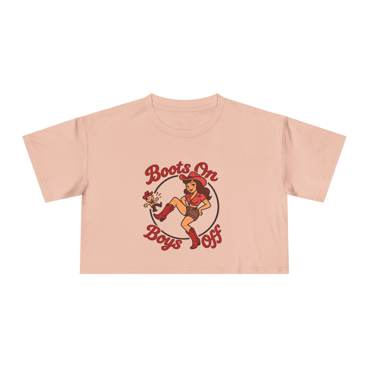 Boots On Boys Off Crop Tee.