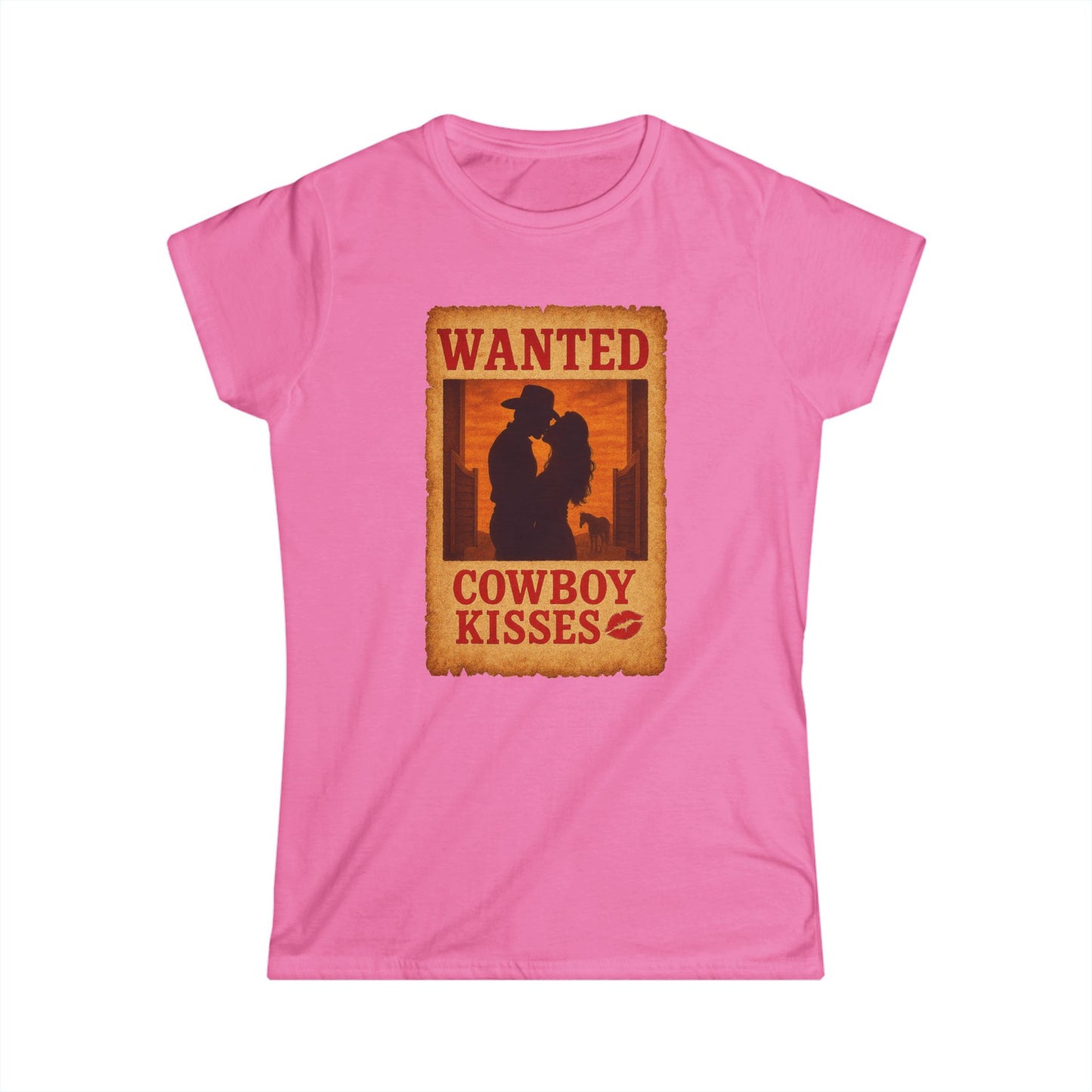 WANTED Cowboy Kisses Softstyle Tee.