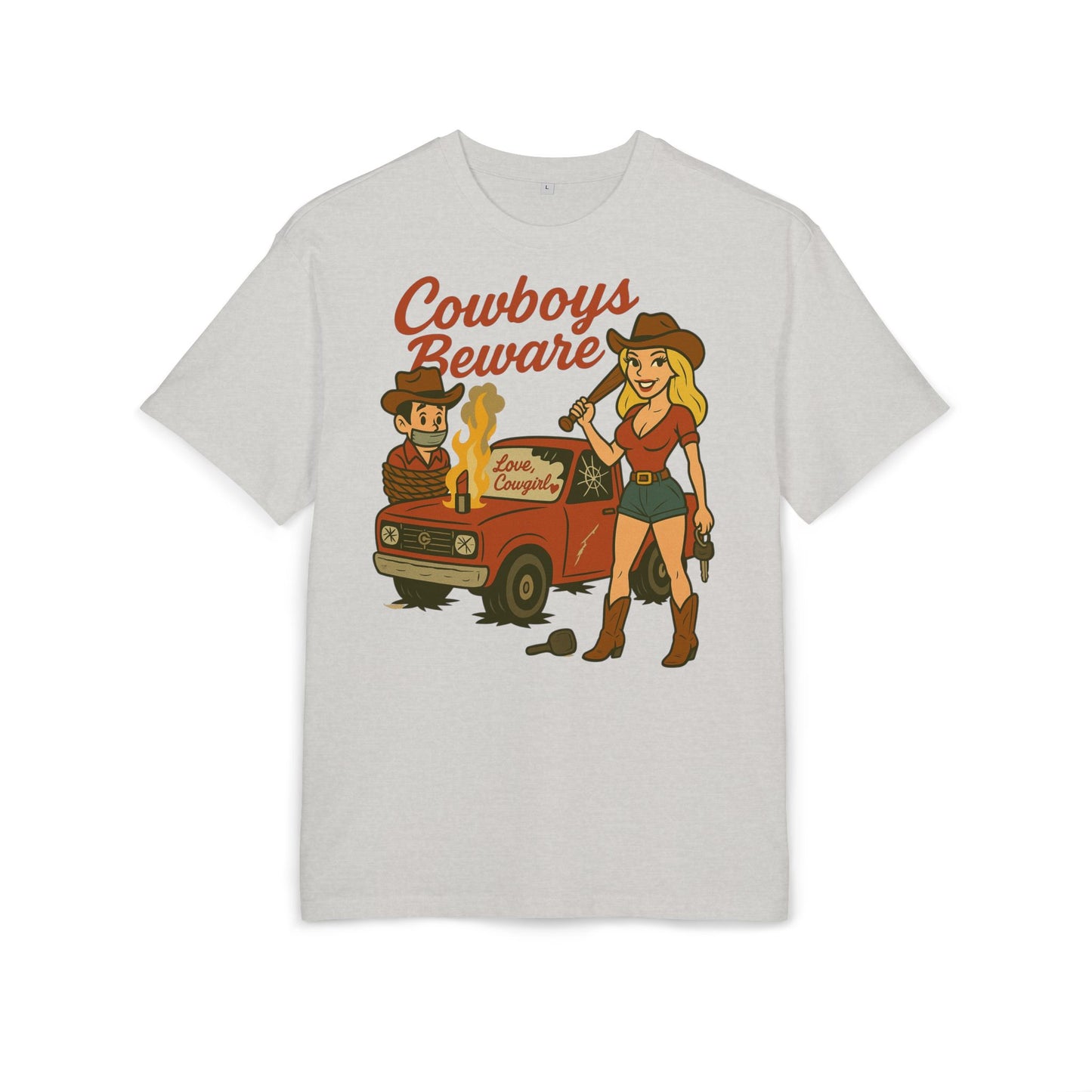 Cowboys Beware Oversize Tee.