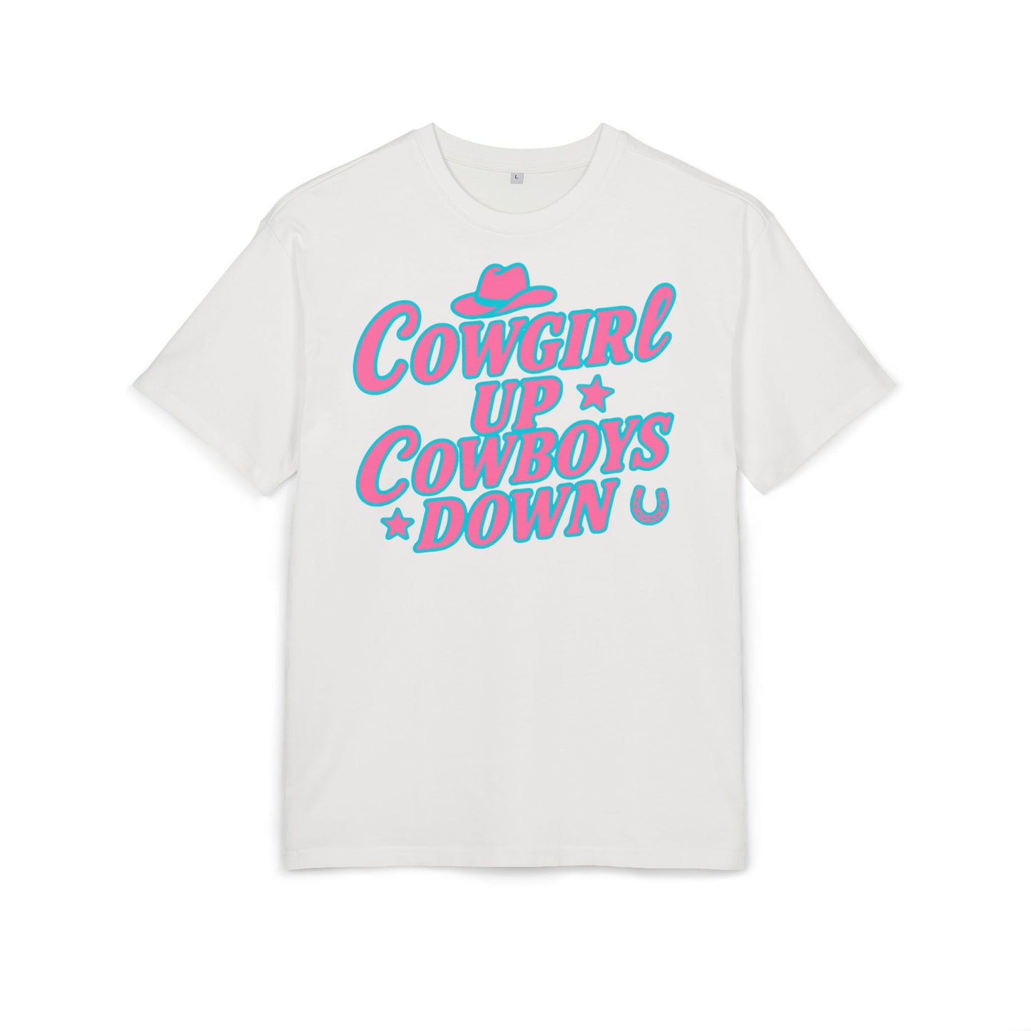 Cowgirl Up Cowboys Down Oversize Tee.