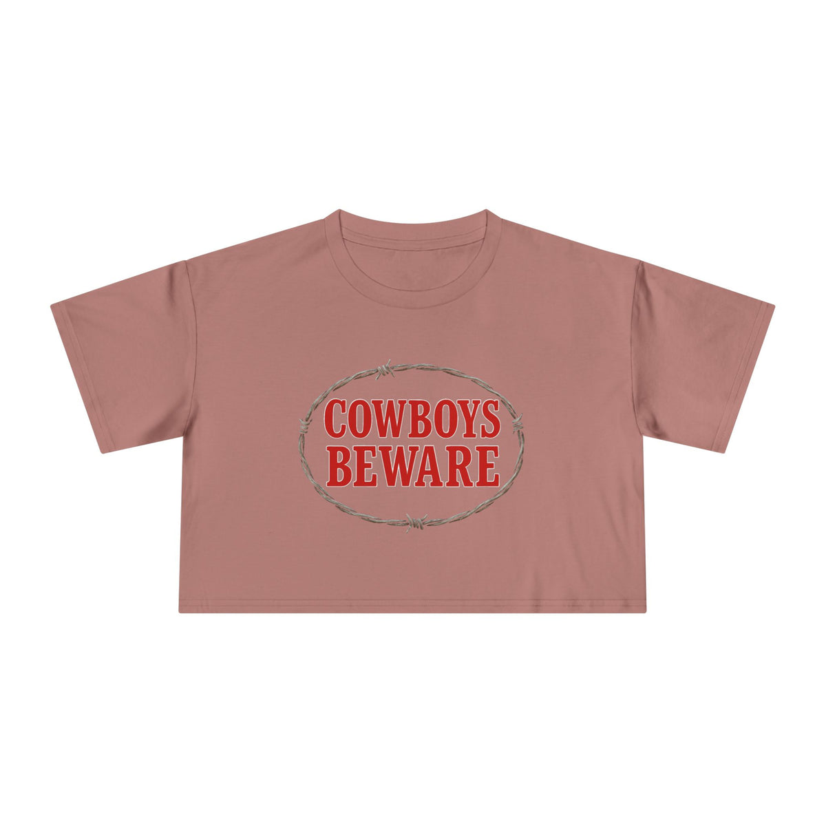 Cowboys Beware Crop Tee.