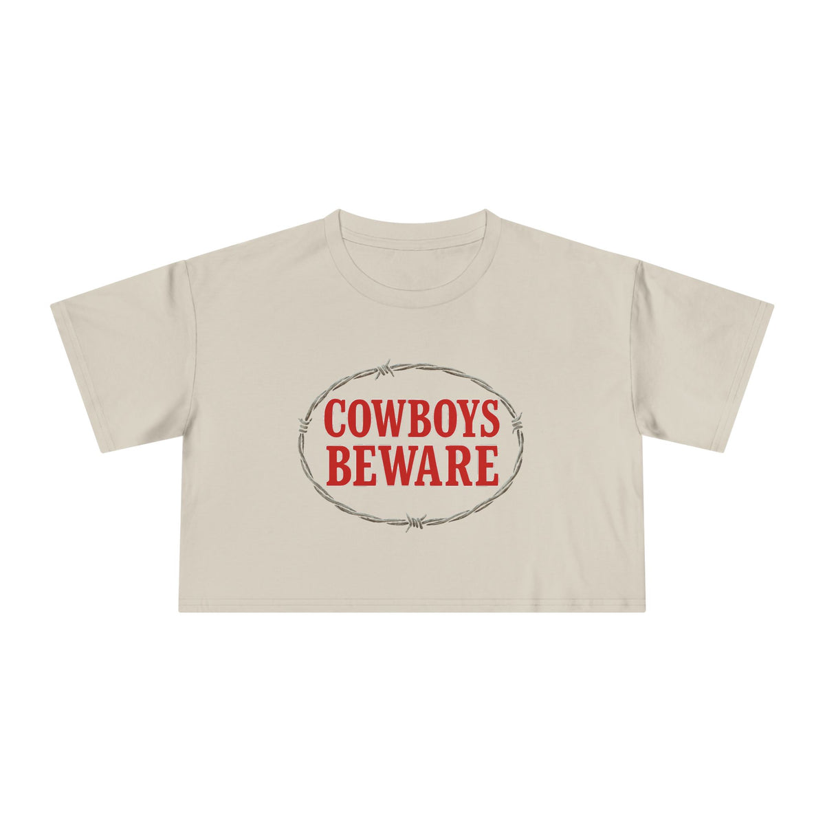 Cowboys Beware Crop Tee.