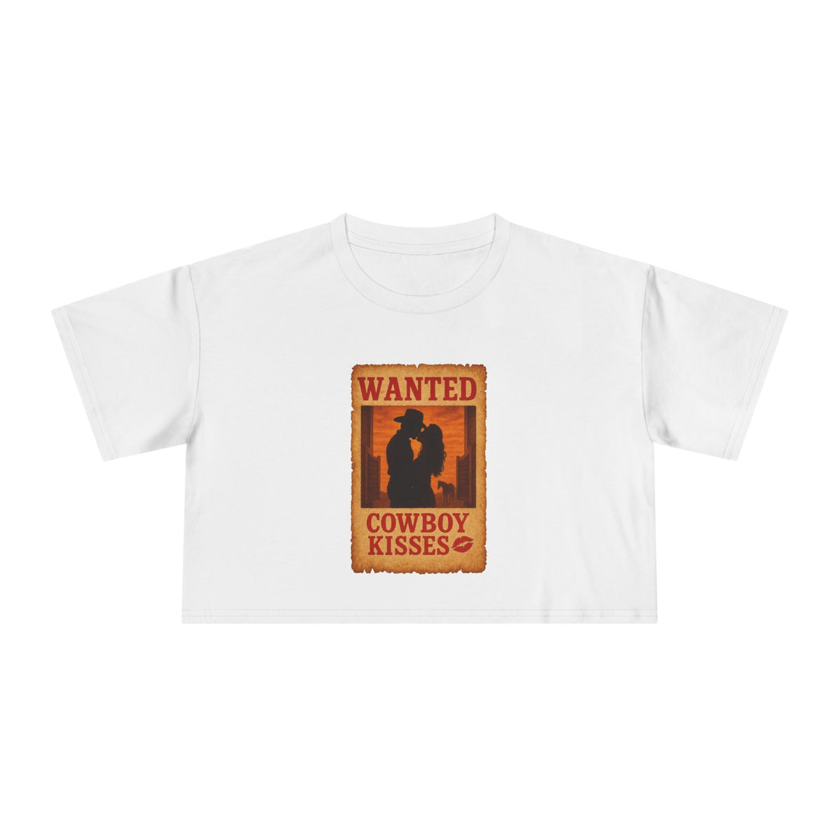Wanted Cowboy Kisses Crop Tee.