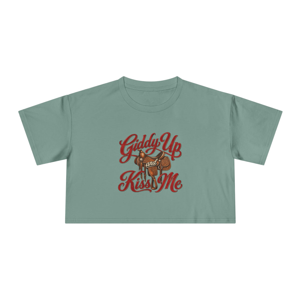Giddy Up and Kiss Me Crop Tee.