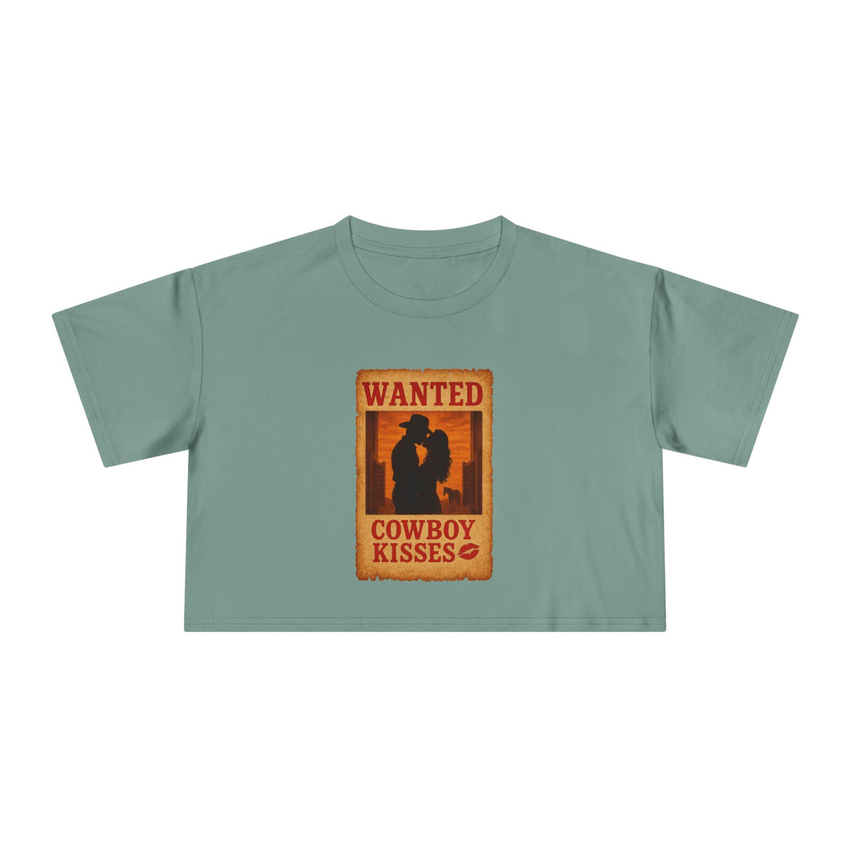 Wanted Cowboy Kisses Crop Tee.