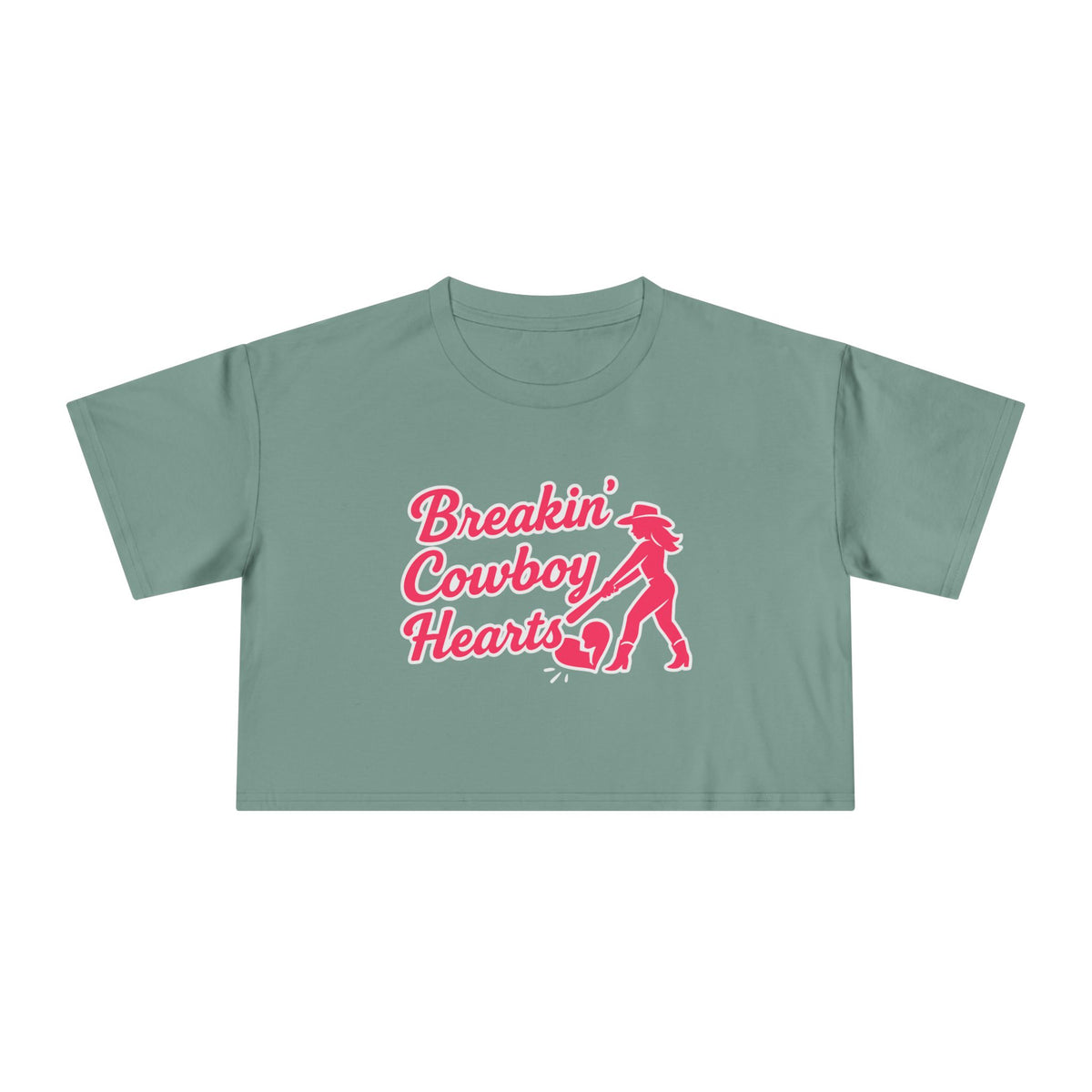 Breakin' Cowboy Hearts Crop Tee.