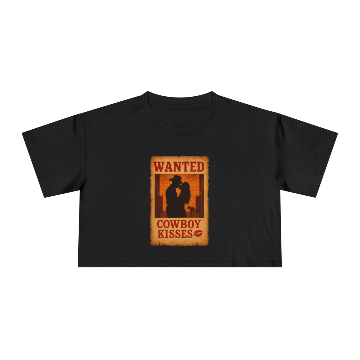 Wanted Cowboy Kisses Crop Tee.