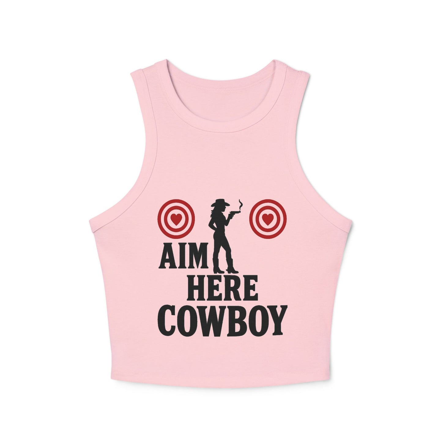 “Aim Here Cowboy” 🎯🎯 Racer Tank Top.