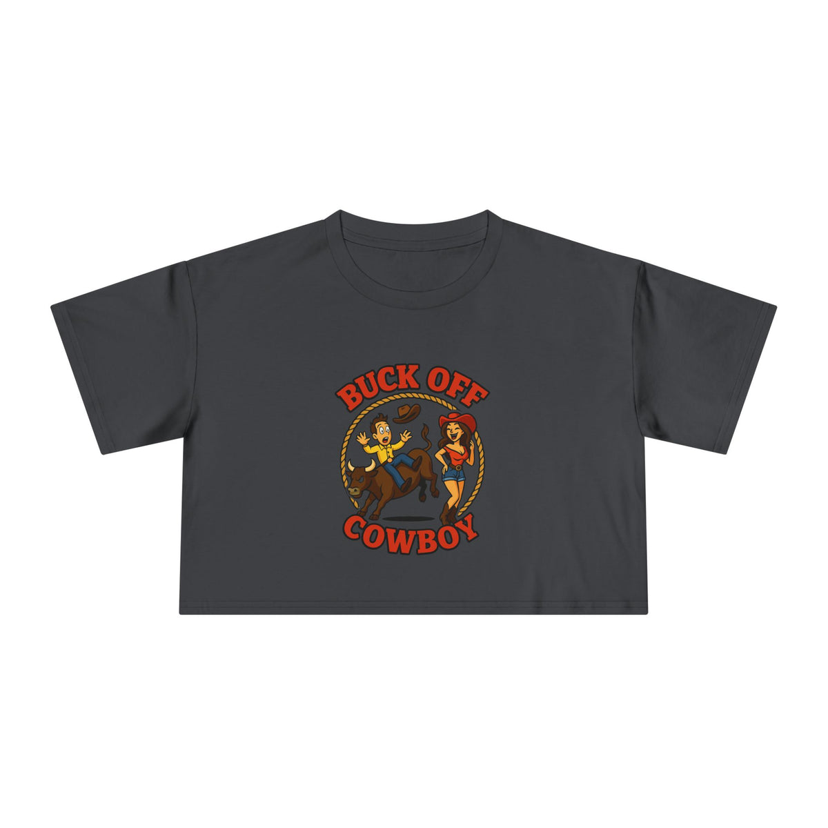 Buck Off Cowboy Crop Tee.