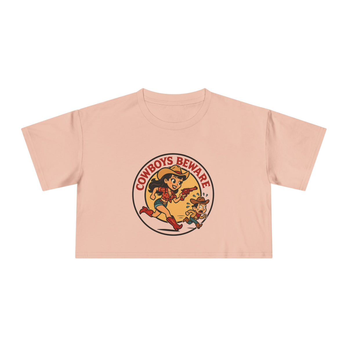 Cowboys Beware Crop Tee.