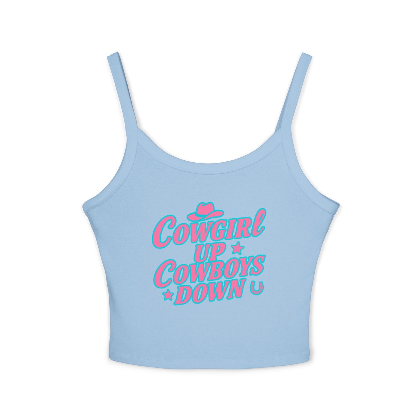 Cowgirl Up Cowboys Down Spaghetti Strap Tank.