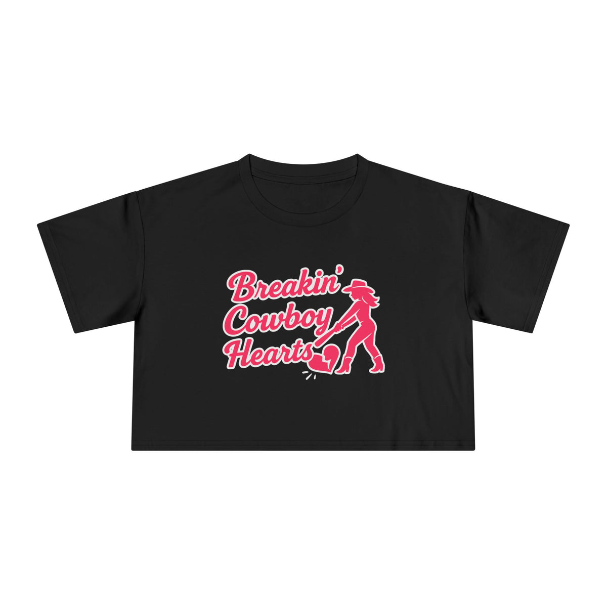 Breakin' Cowboy Hearts Crop Tee.