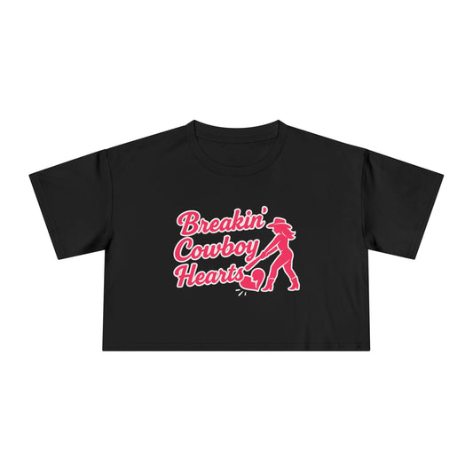 Breakin' Cowboy Hearts Crop Tee.